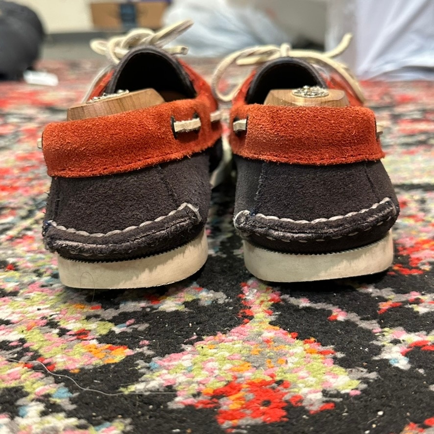 Euc Rancourt & Co. X Jack Spade Suede Boat Shoe Usa Red White Blue Maine Usa 6 D — image 7 of 8